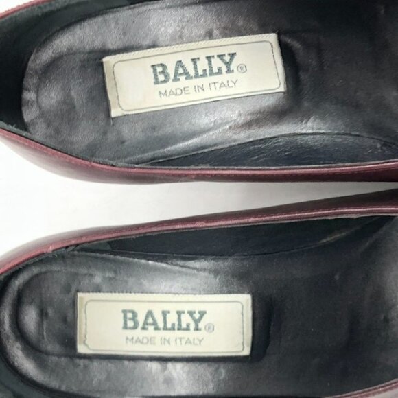 Bally burgundy pointed toe sleek heels leather pumps size 7 - Picture 5 of 12